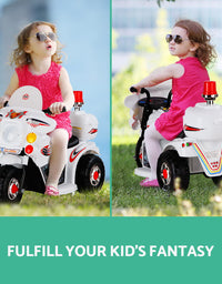Kids Ride On Electric White Motorbike - Battery Operated
