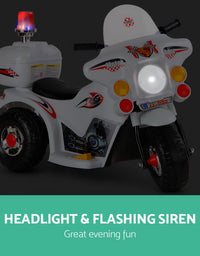 Kids Ride On Electric White Motorbike - Battery Operated
